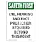 Signmission OSHA Sign, Eye Hearing And Foot Protection, 24in X 18in Rigid Plastic, 18" W, 24" H, Portrait OS-SF-P-1824-V-11106 - alternate 1